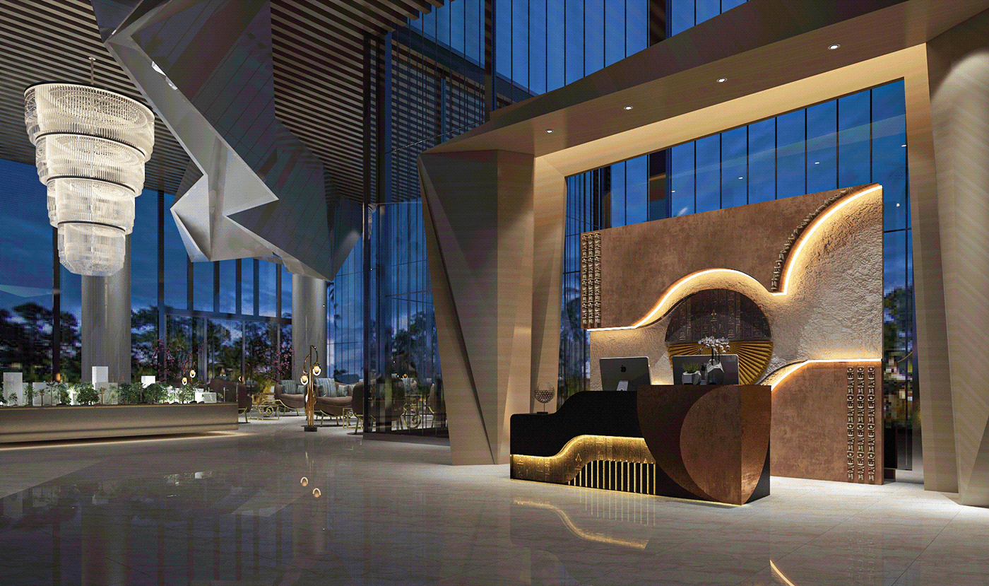 reception reception design hotel pharaoh furniture design  luxury Luxury Design interior design  3ds max Pharaonic design