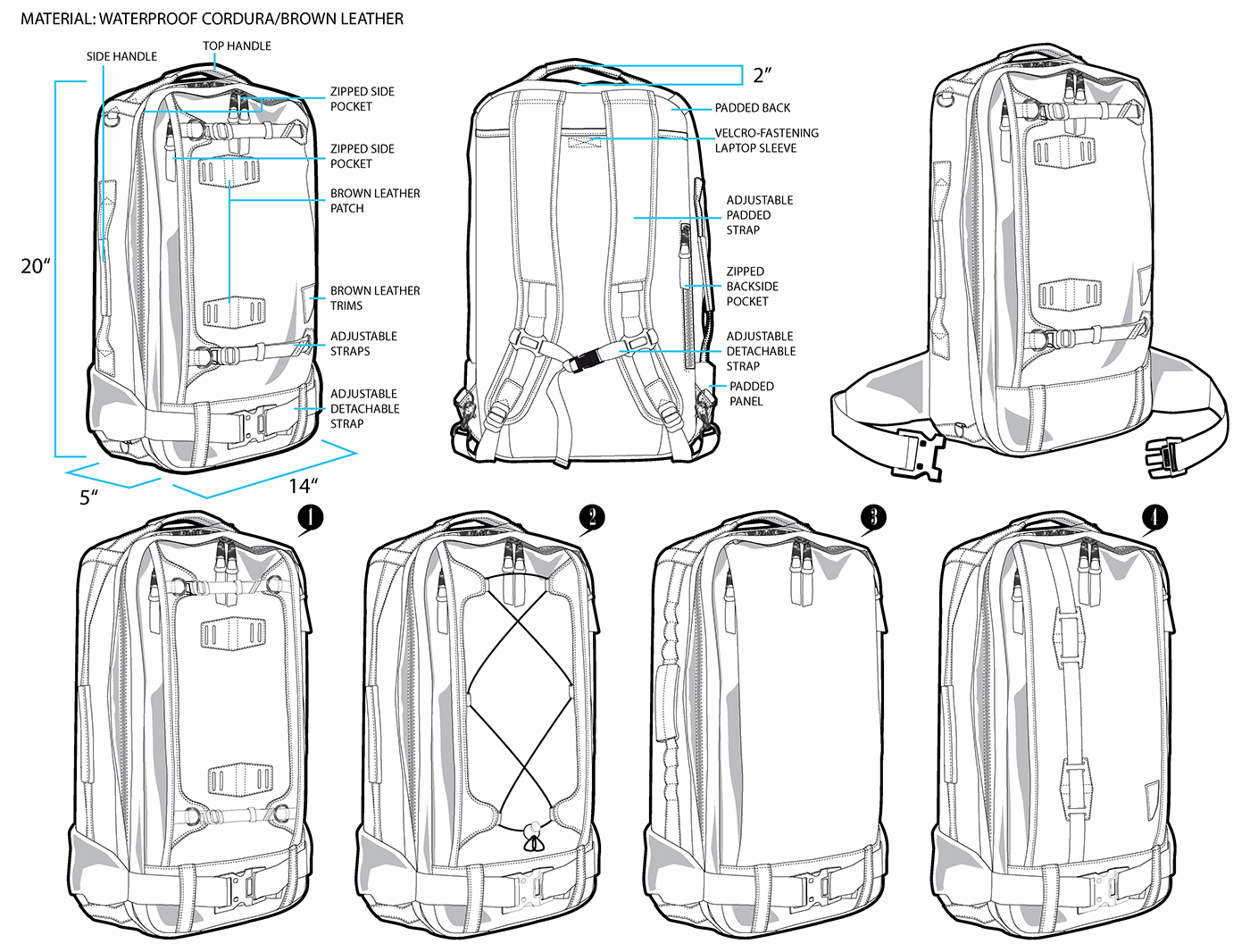 Man's backpack design - sketch on Behance
