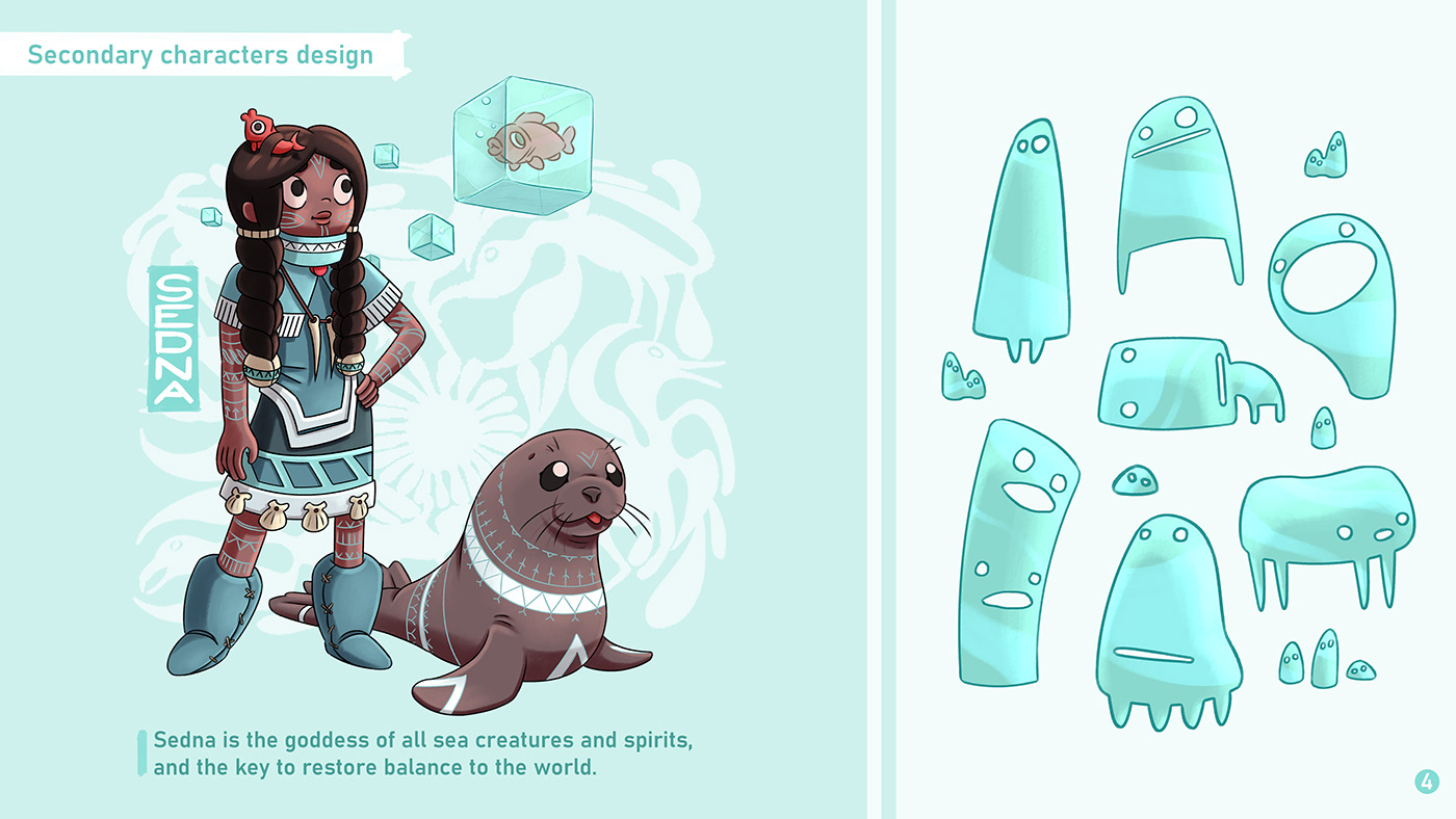videogame concept art Inuit mythology eskimo fantasy art background digital illustration Aboriginal culture