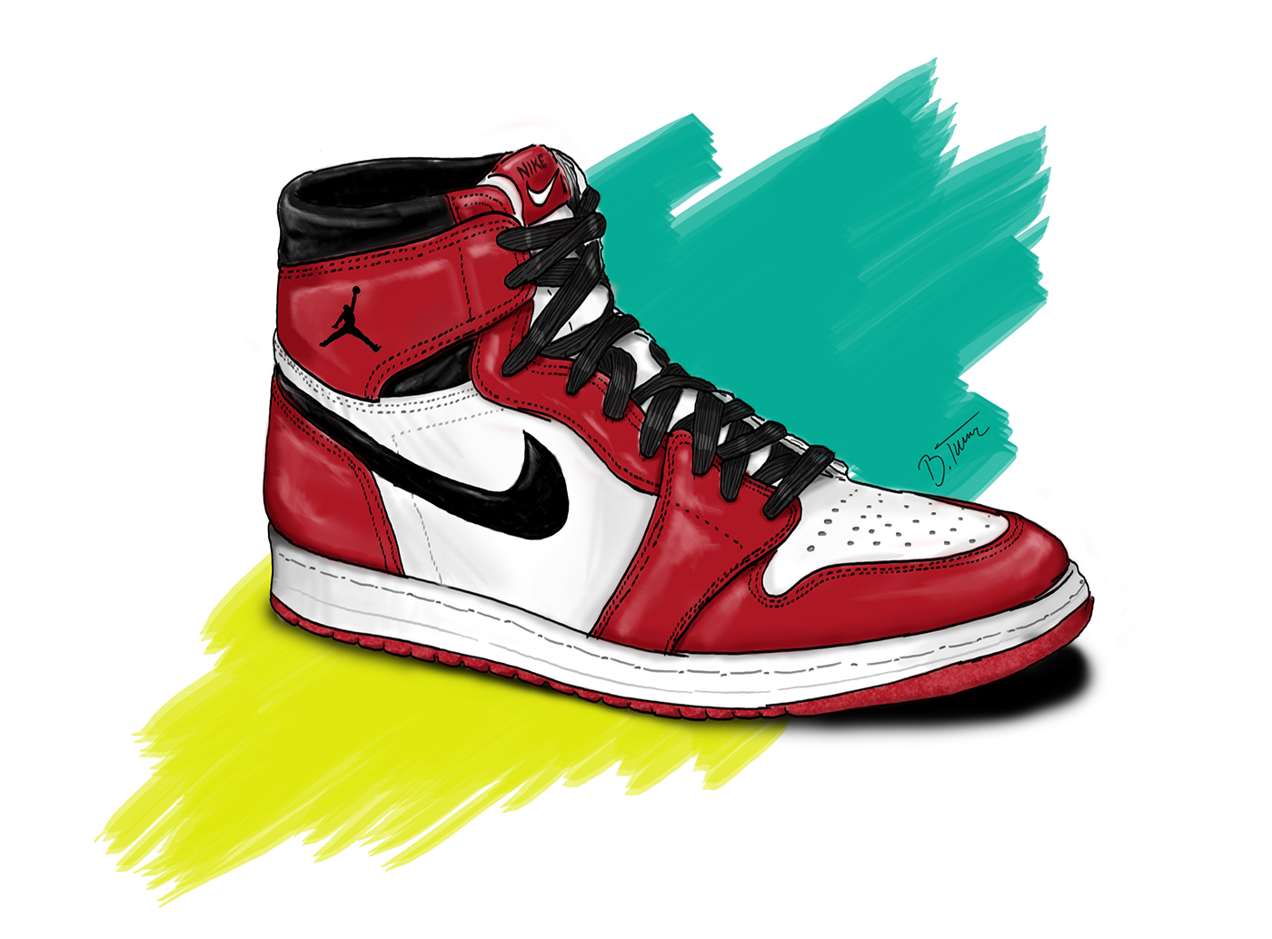 Nike (Global),Nike,air jordan,sneakers,Digital Art,Drawing,Illustration. 