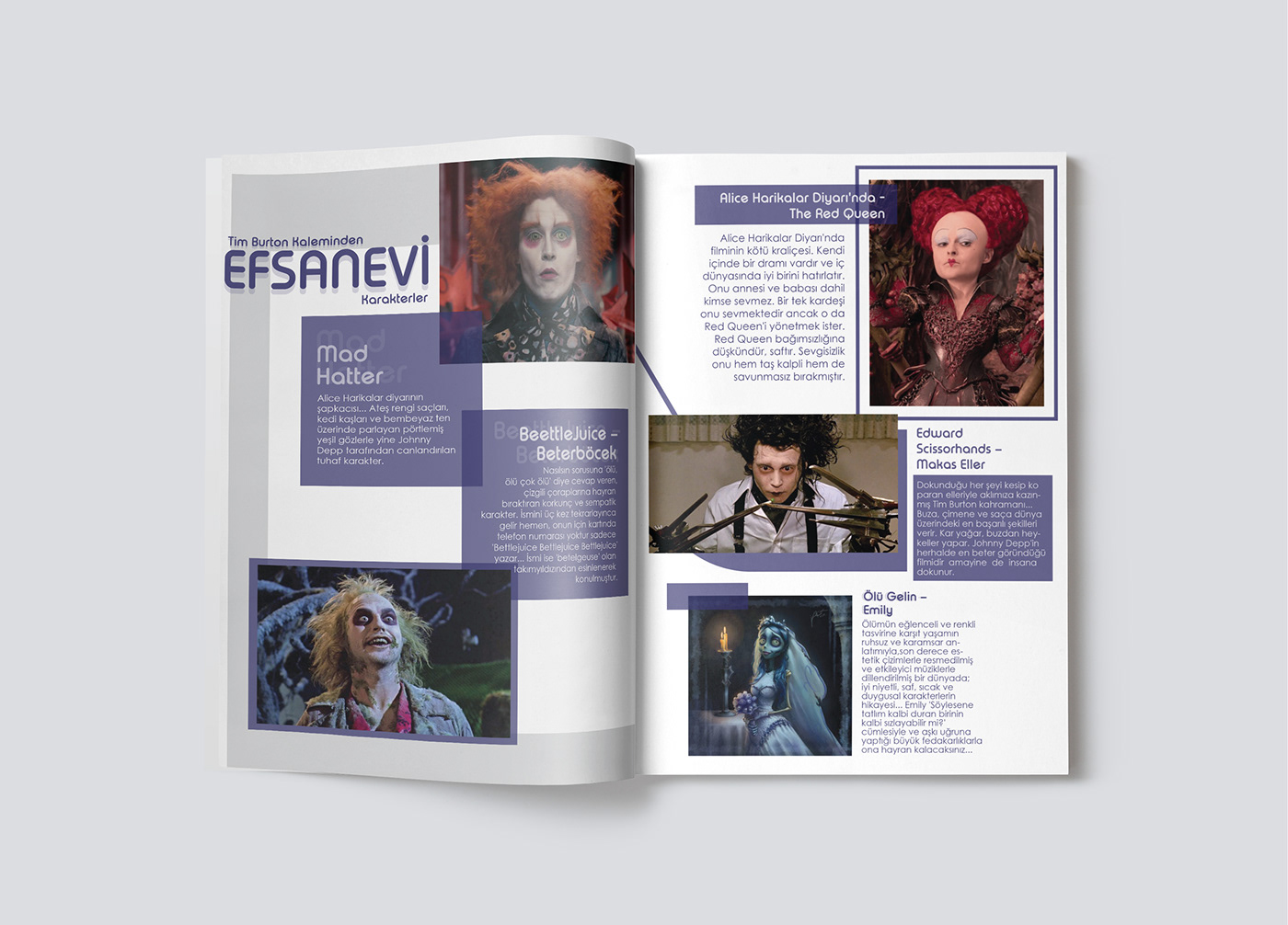 design editorial design  graphic design  Magazine Cover Magazine design Tim Burton visual design