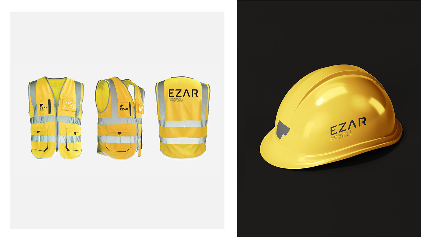 architecture construction design ezaR Helmet Interior Interlock logo typography   wood