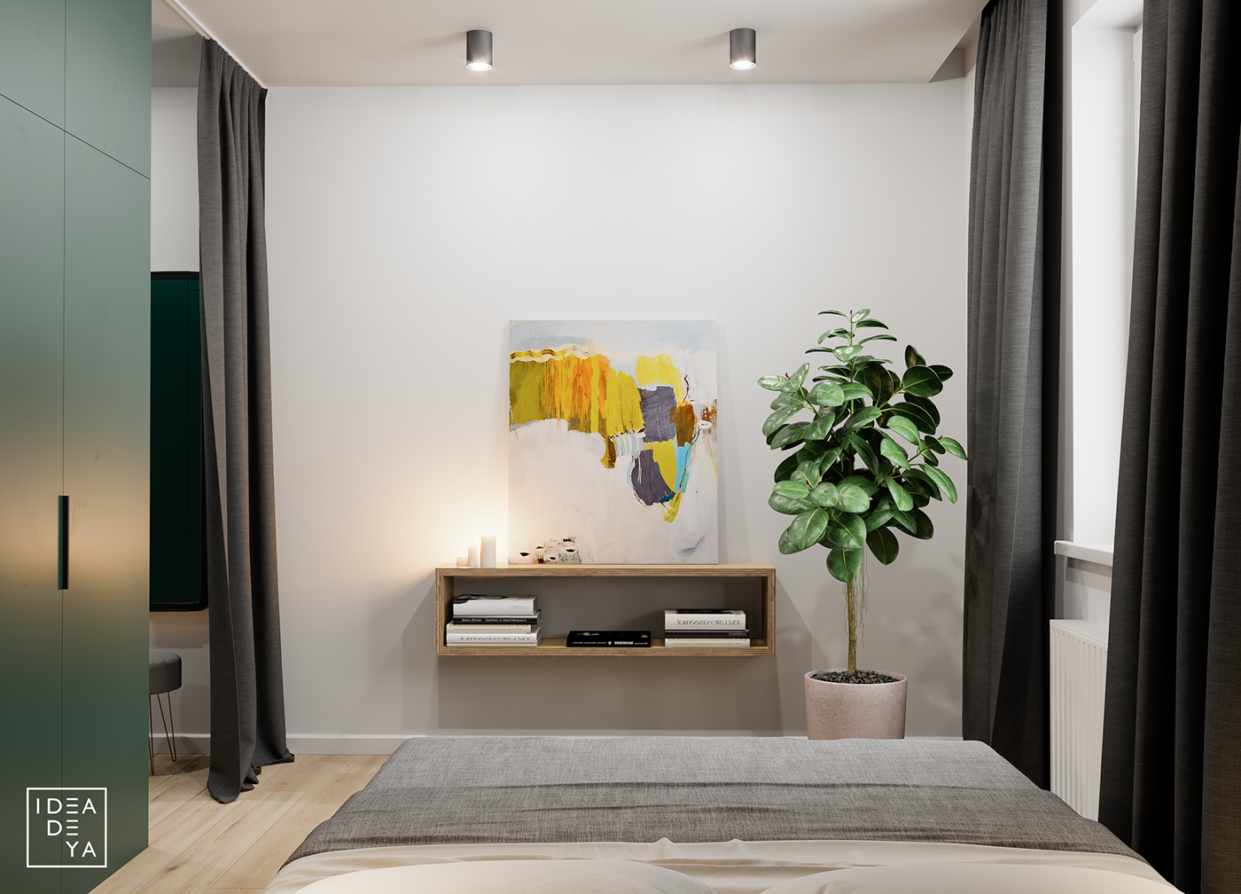 Interior design apartment scandinavik wood Space  White