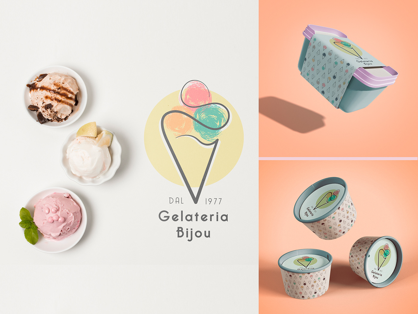 Brand Design branding  business card Gelato graphic design  ice cream Logo Design visual identity