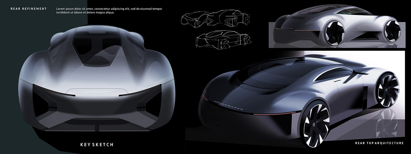 3D animation  cardesign cardesignsketch carsketch concept design internship visualisation volkswagen