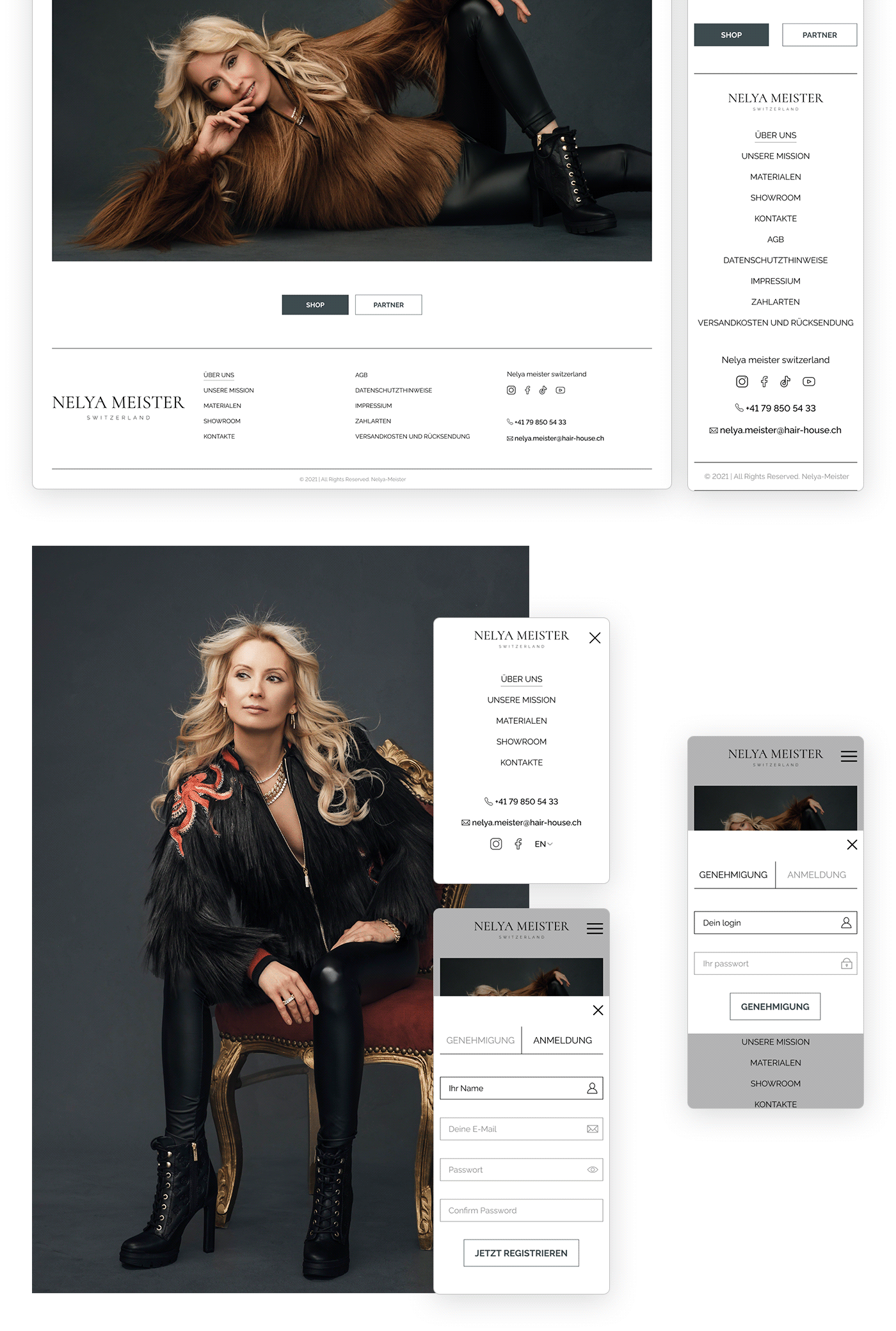 Fashion  jackets moda showroom Style UI/UX user interface Website