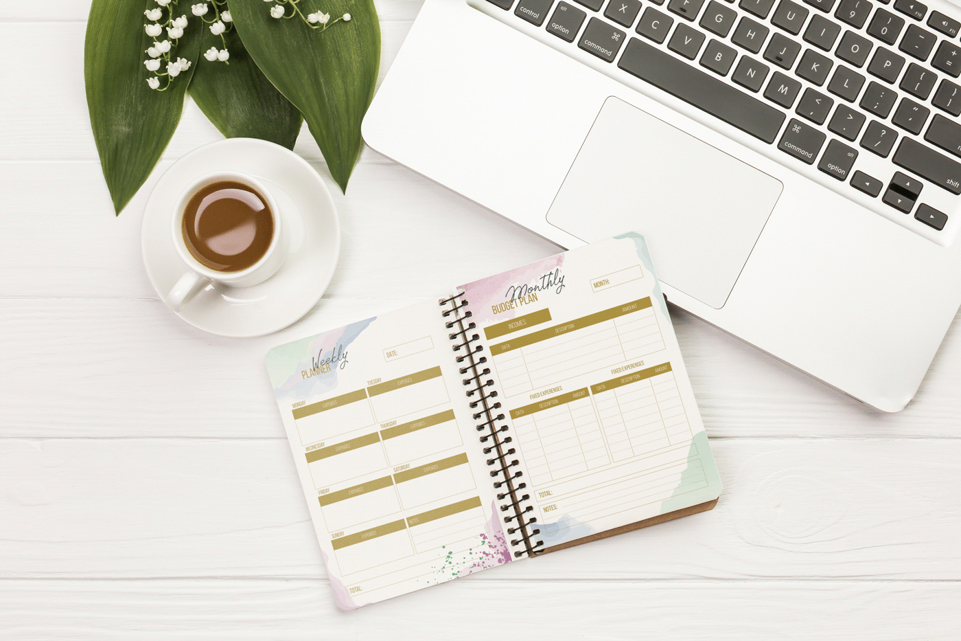 Budget calendar design finance monthly planner planning vector Weekly