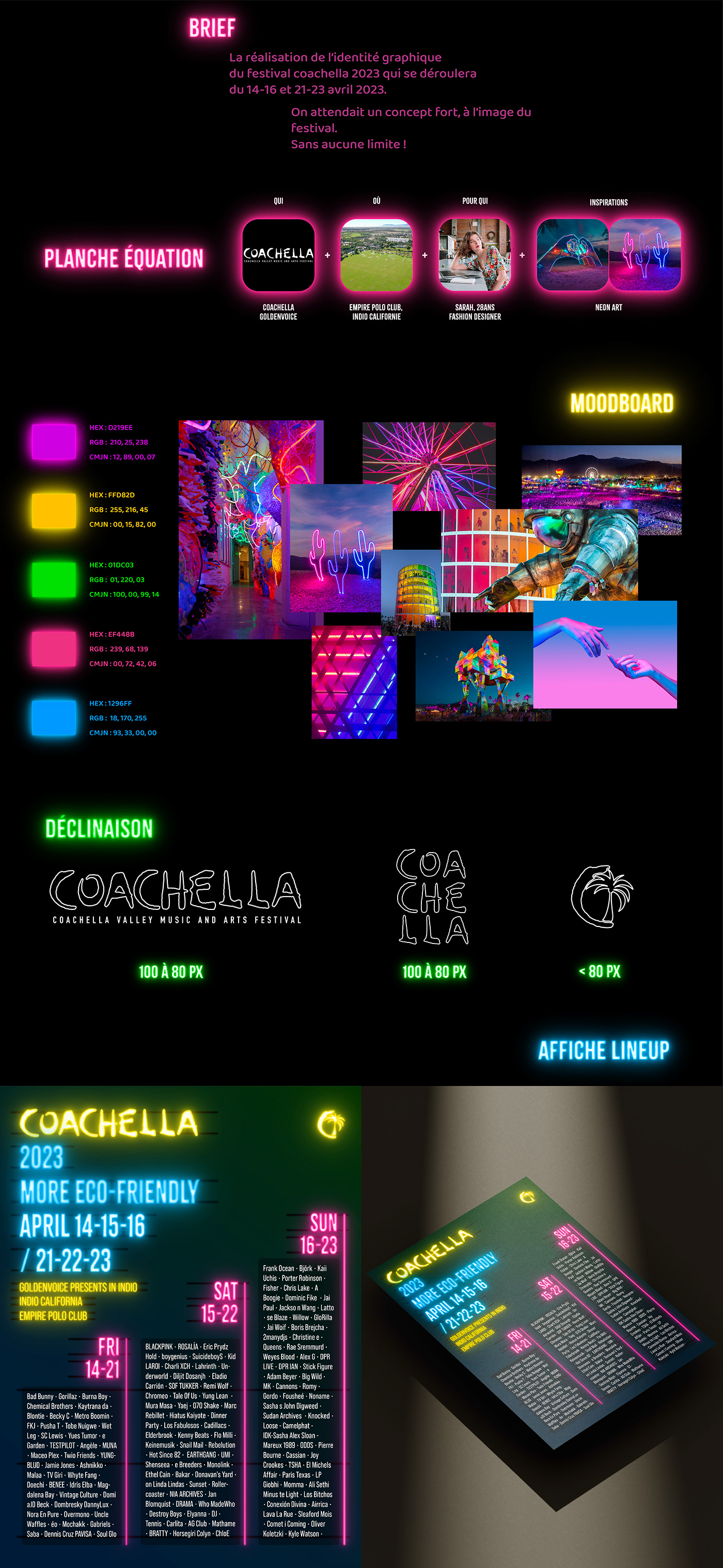ux/ui Figma Web Design  graphic design  adobe illustrator photoshop coachella design Digital Art  neon