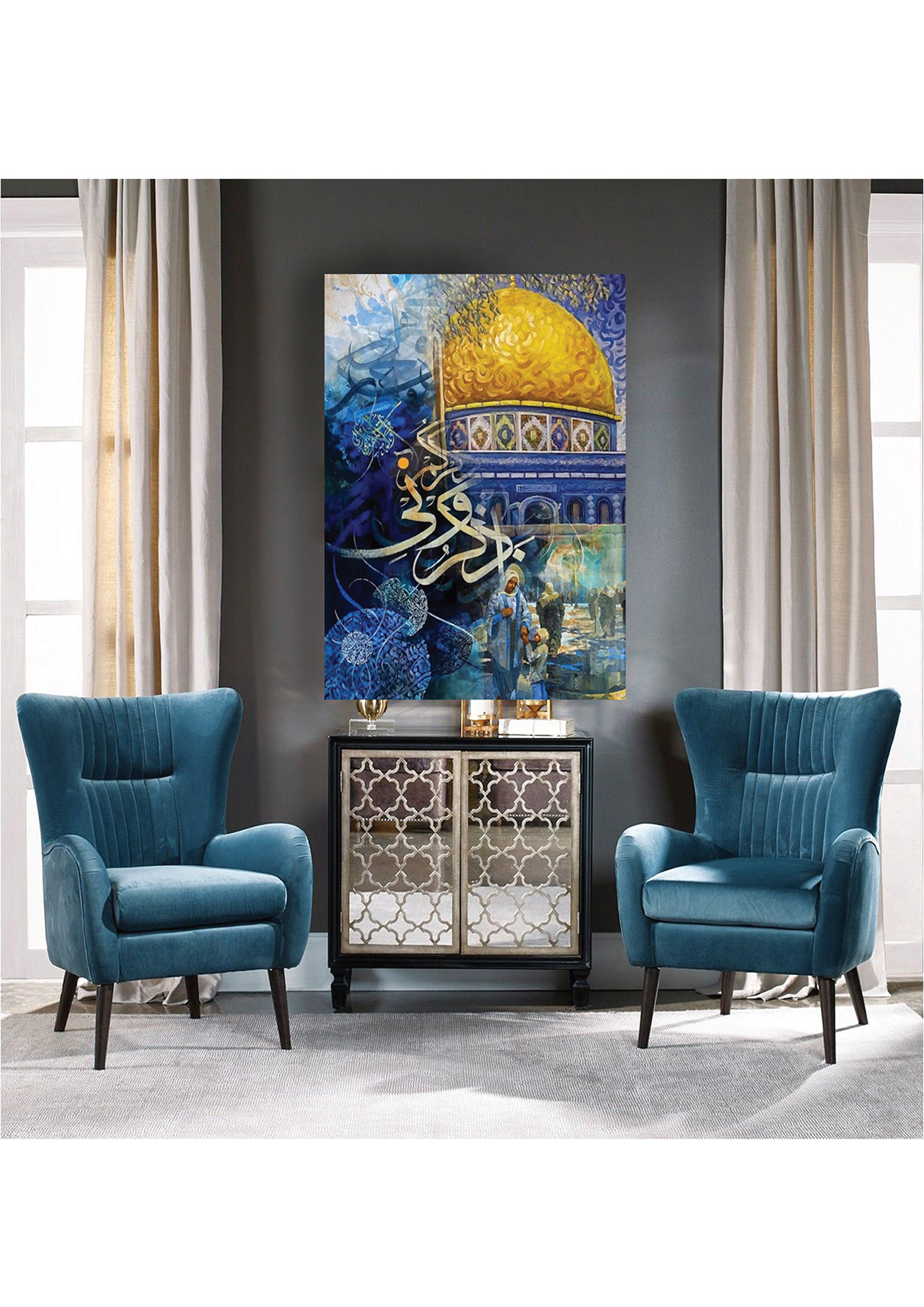 islamic graphic design  home decor tableau frame print editorial portait