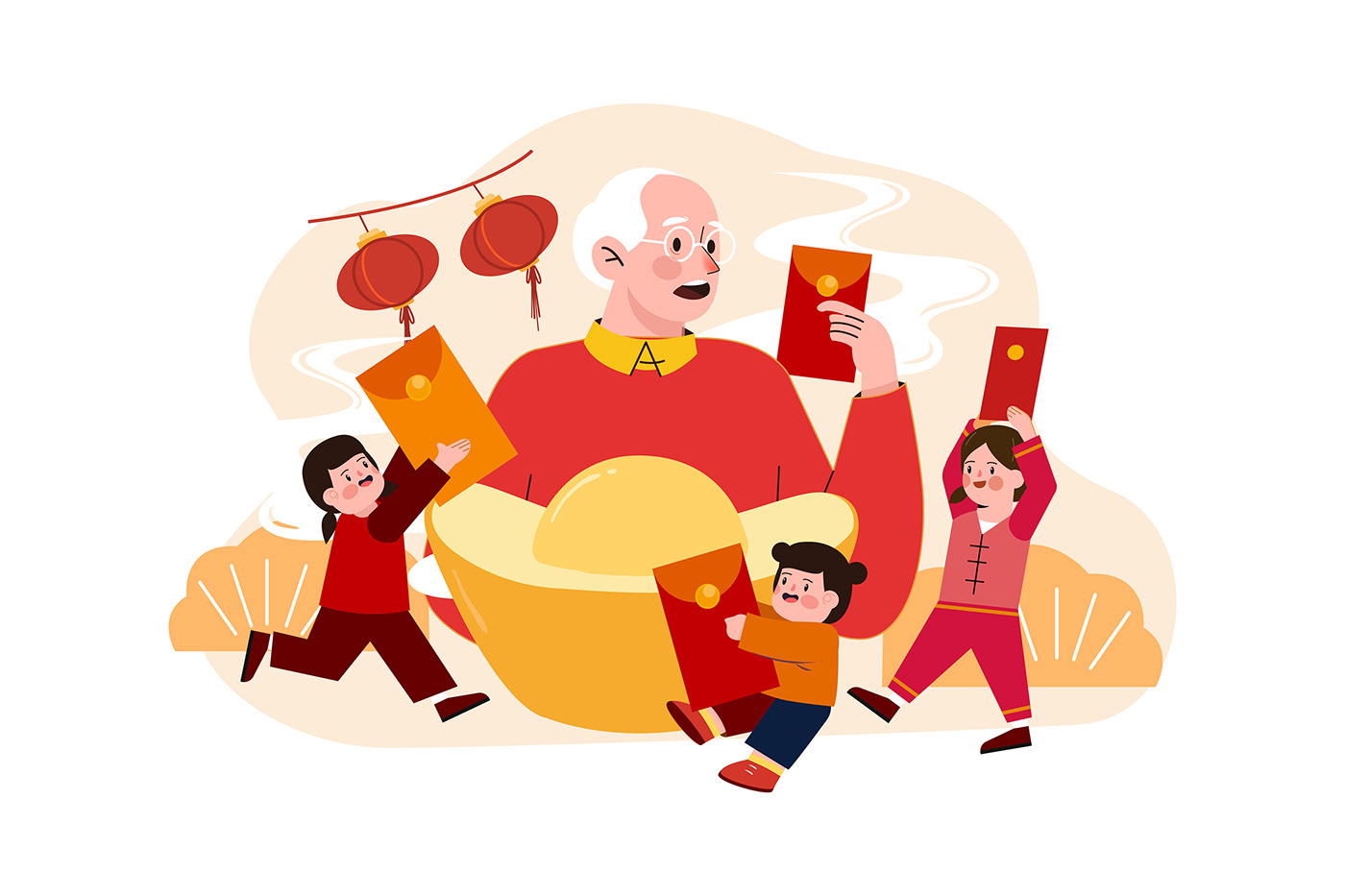 asia china chinese Chinese style costume couple family ILLUSTRATION  parent zodiac