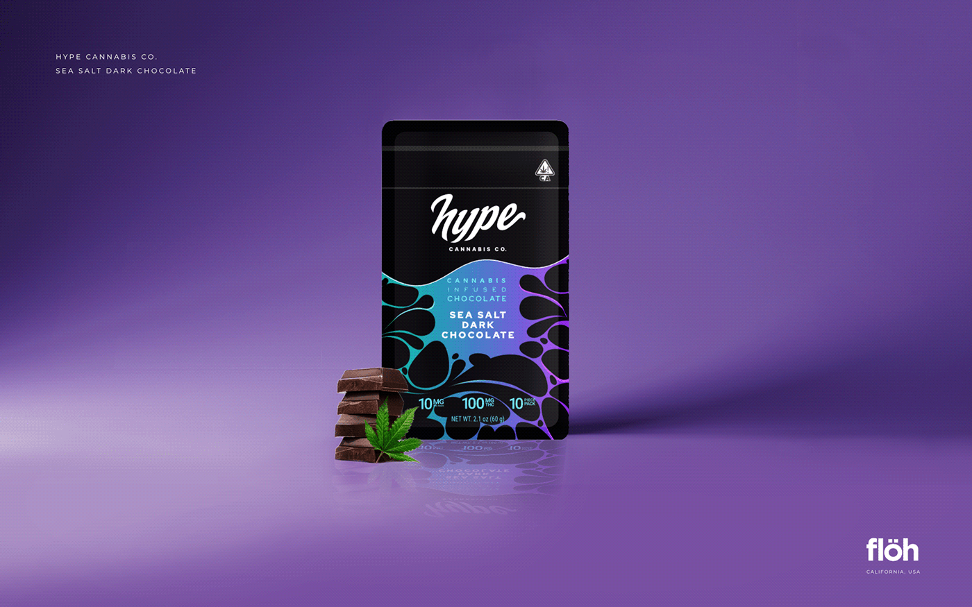 PACKAGE DESIGN & ILLUSTRATION HYPE CANNABIS CO. CHOCOLATE by flohcreative.com