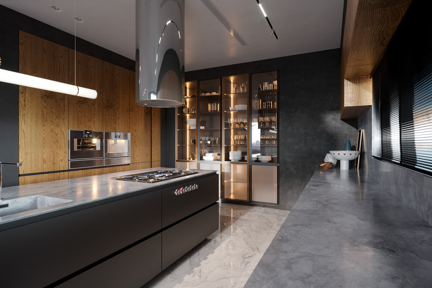 vibe apartment Interior kitchen newyork visualization rendering 3D floorplan