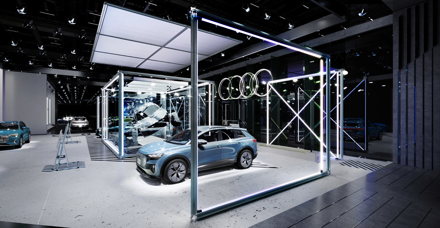 Audi booth booth design brand architecture Event Event Design Exhibition Booth Exhibition Design  exhibition stand stand design