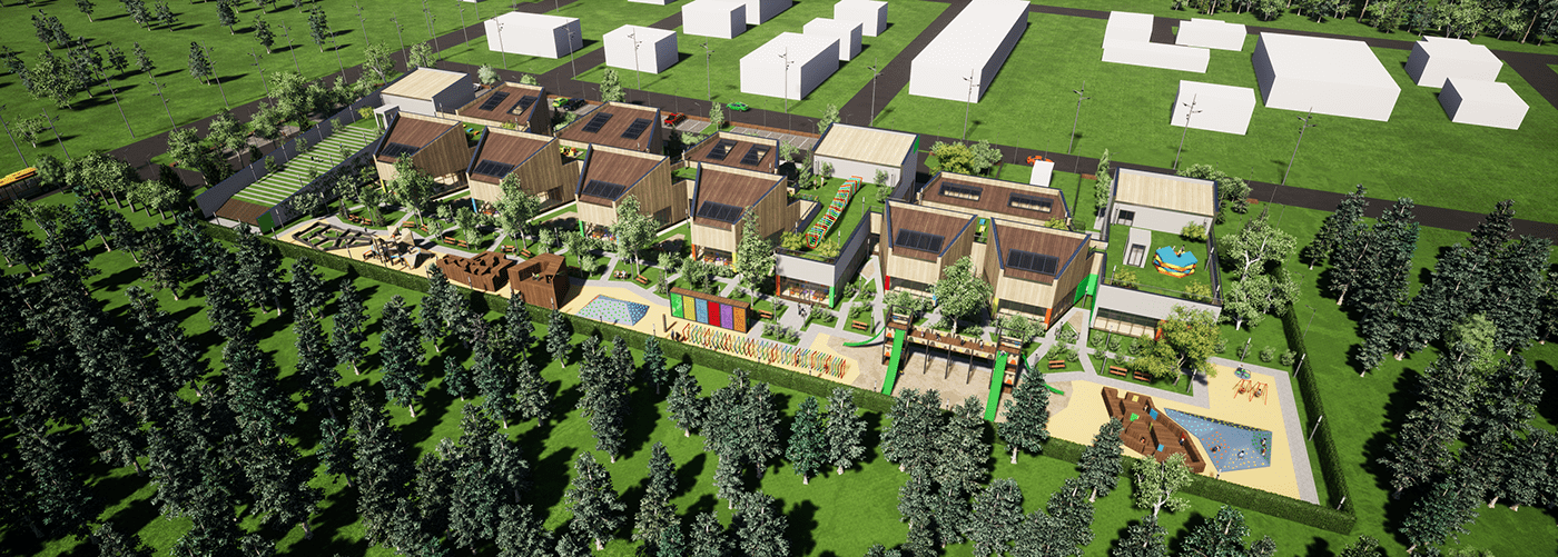 architektura architektura krajobrazu plac zabaw  projekt studencki przedszkole żłobek