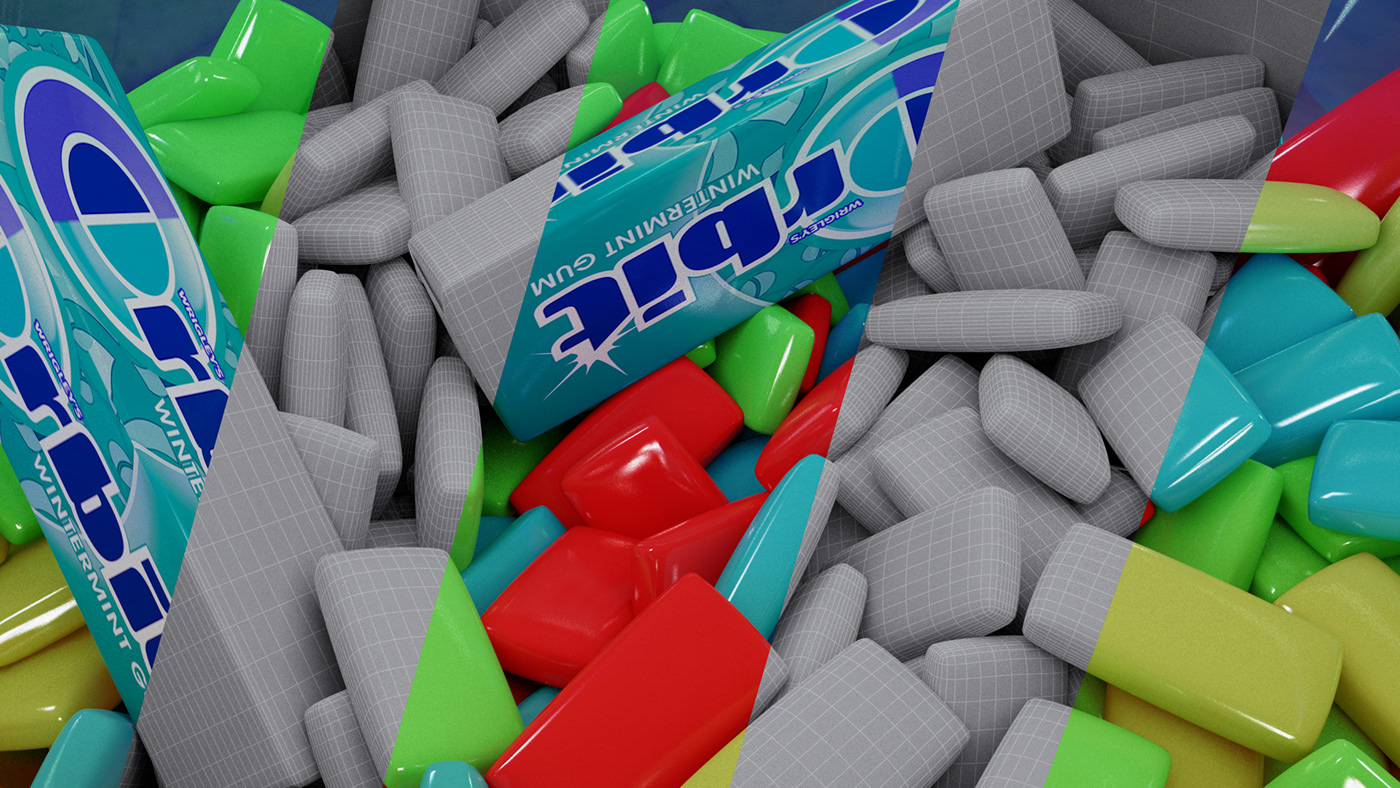 Orbit chewing gum CG animation  Wrigley package 3ds max