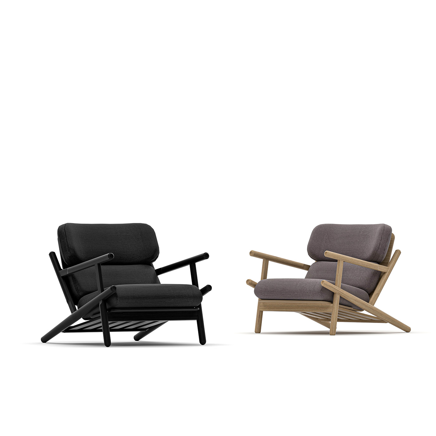 armchair CGI chair design furniture Interior lounge visualization wood