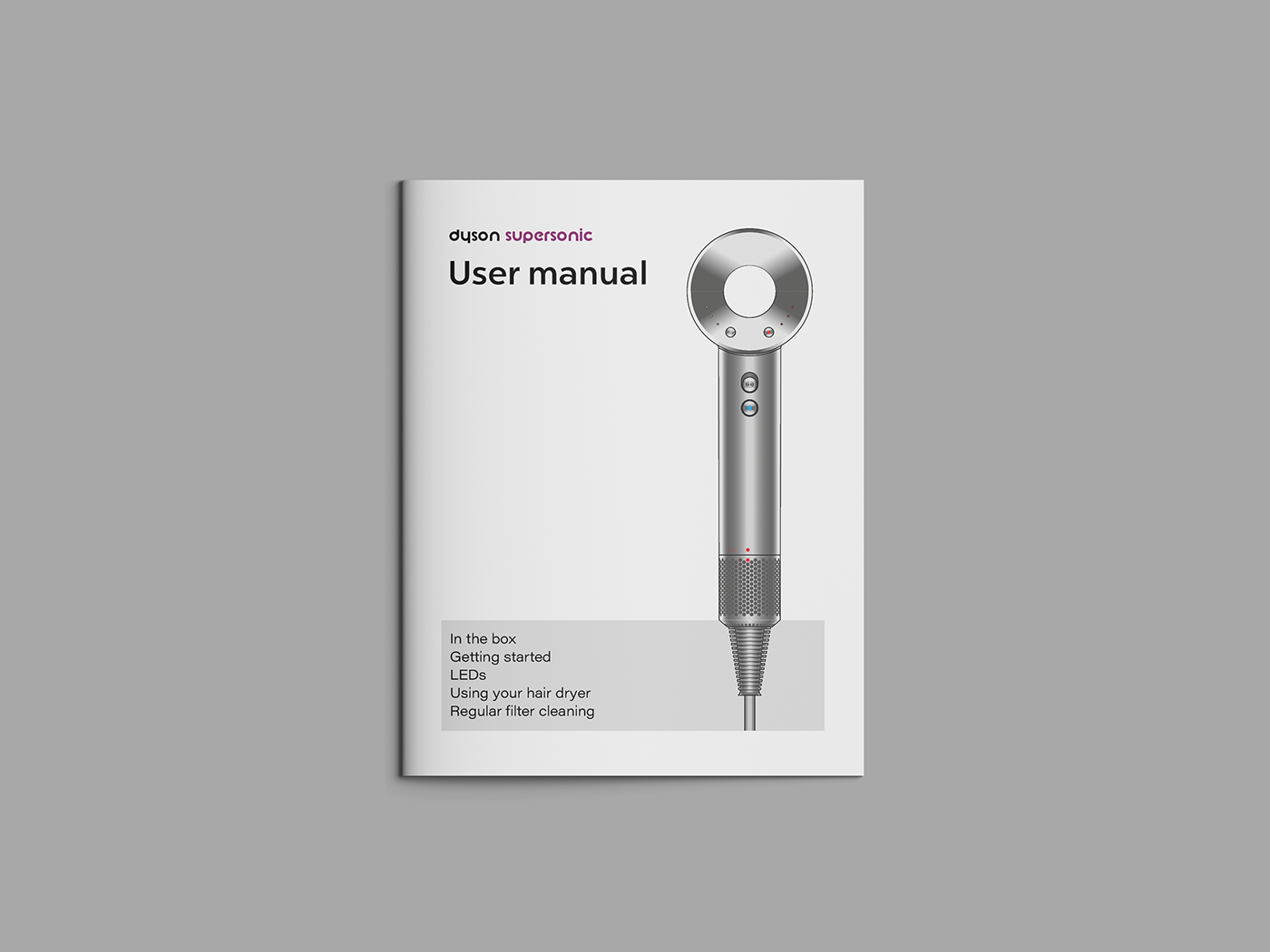 UserManual branding  Dyson dysonsupersonic instruction Layout manual design