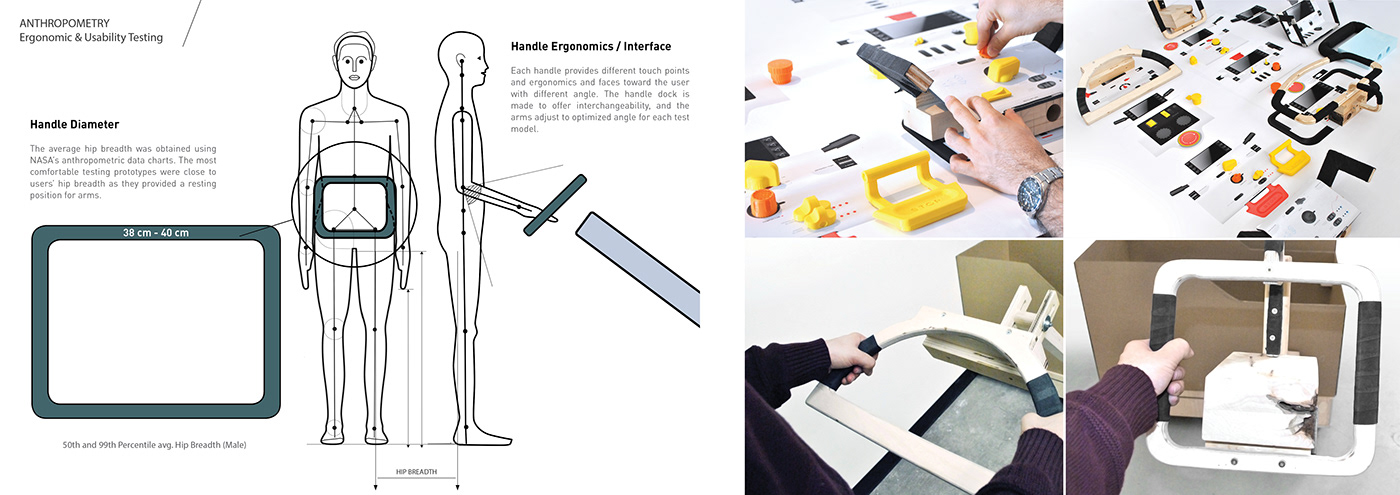 industrial design  Transportation Design user interface Construction Machine construction tool Prototyping Model Making sketching Photoshop Rendering steering handle