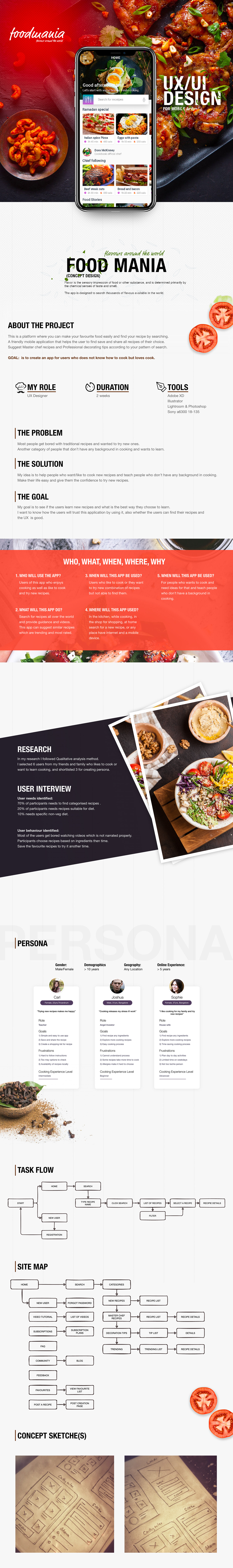 Case Study cooking app information architecture  research UX design