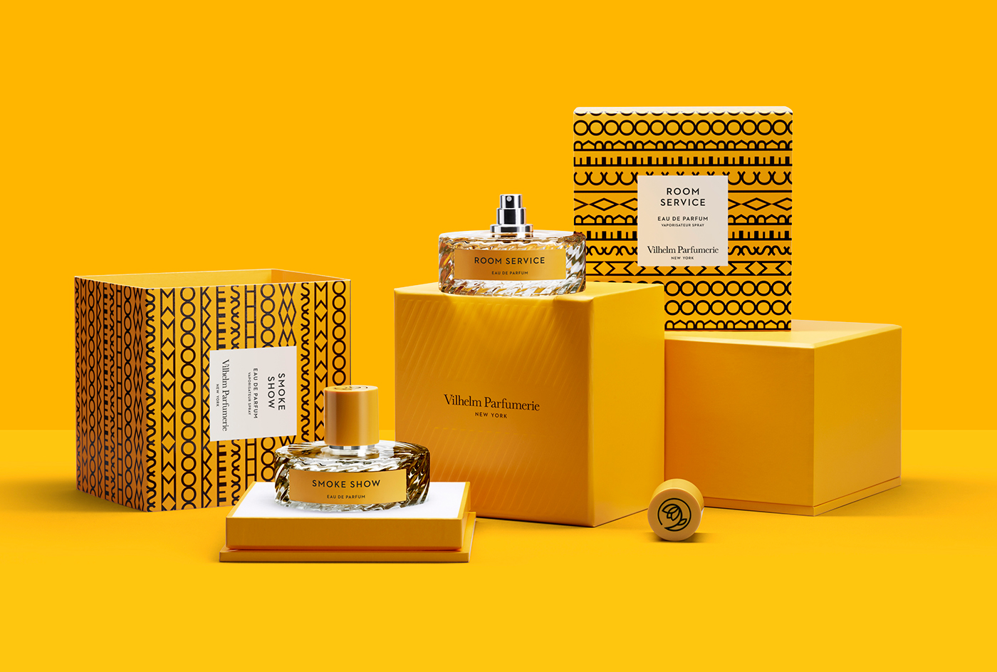 luxury design collage parfume perfume shop-in-shop yellow pattern New York premium graphic