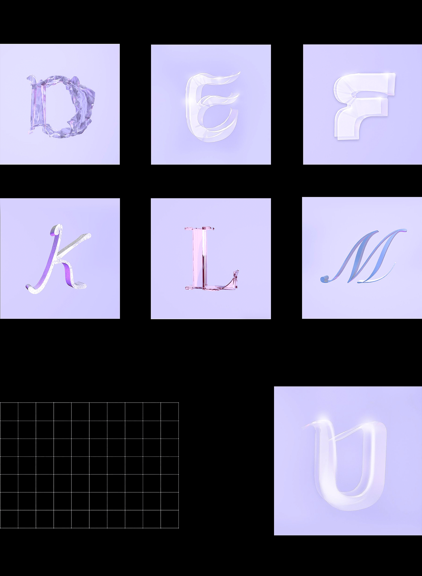 36daysoftype 3D animation  chrome letters cinema 4d holographic lettering motion design nft type