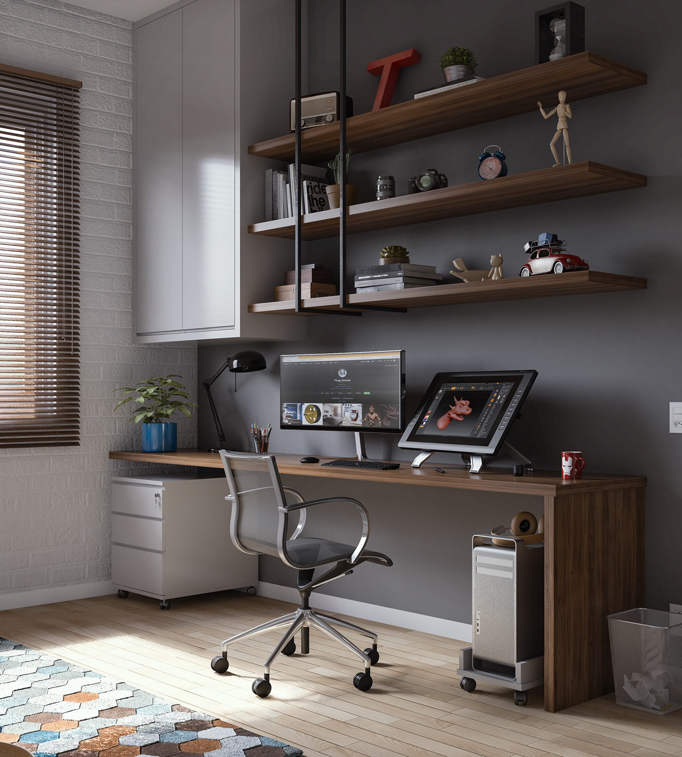 3D 3dsmax design escritorio home homeoffice ILLUSTRATION  image Render V-ray