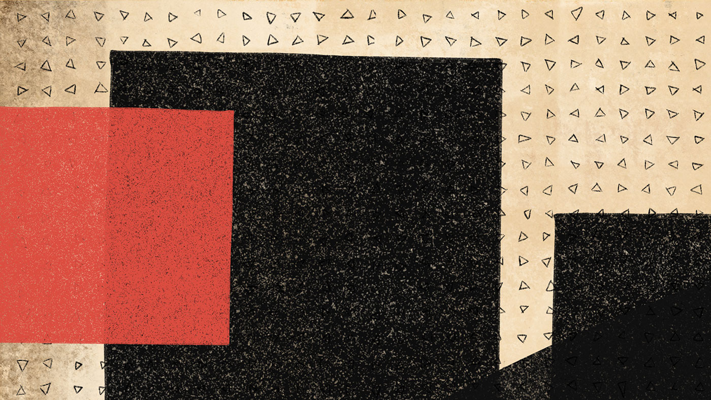 black Brutalism geometry letters paper pattern red solid triangle TYPOGRPAHY