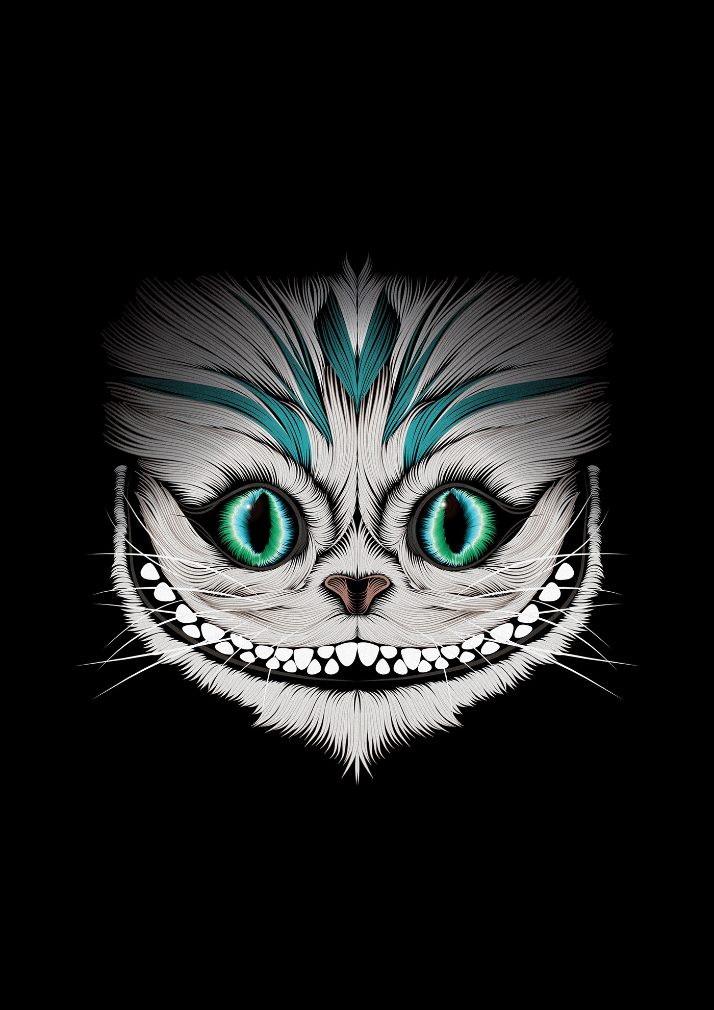 alice in wonderland cheshire cat line symmetry alice disney llustrator wacom car eyes smile strips