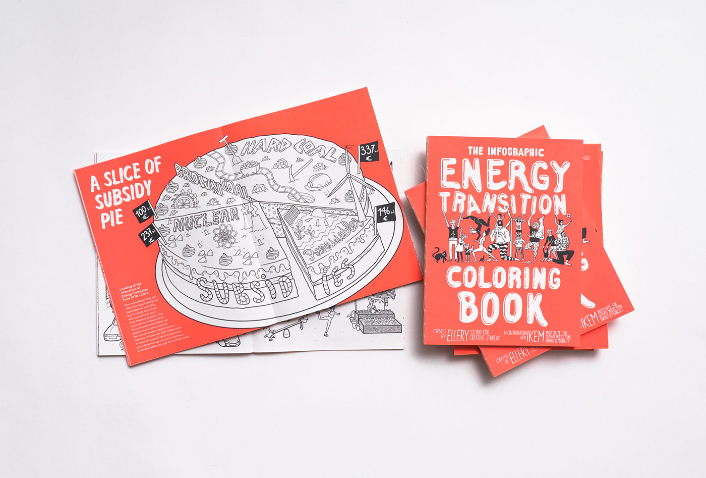 coloring book energy Transition renewable infographic Kickstarter global warming climate emergency orange