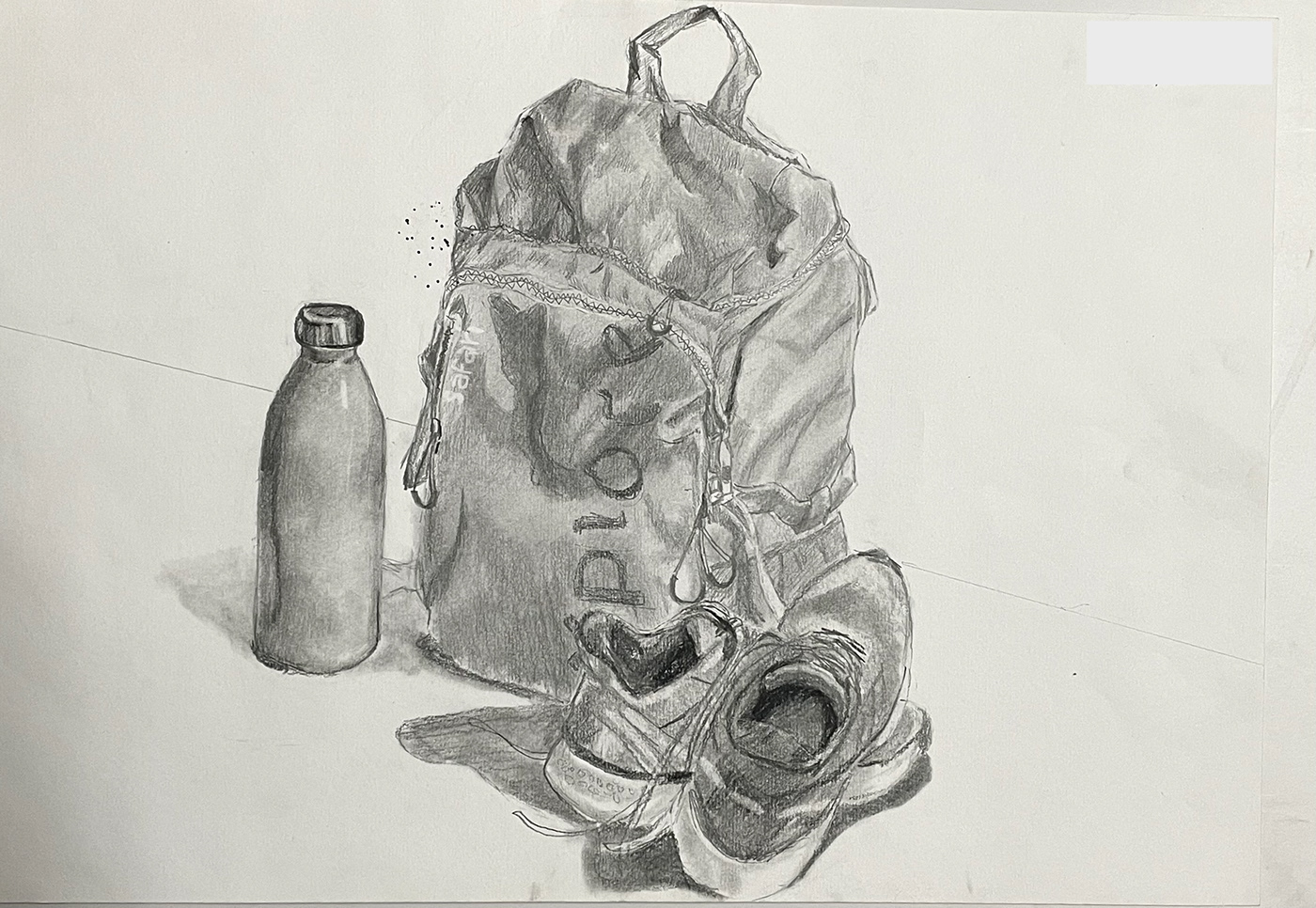 black and white Drawing  graphite graphite drawing pencil shading sketch still life