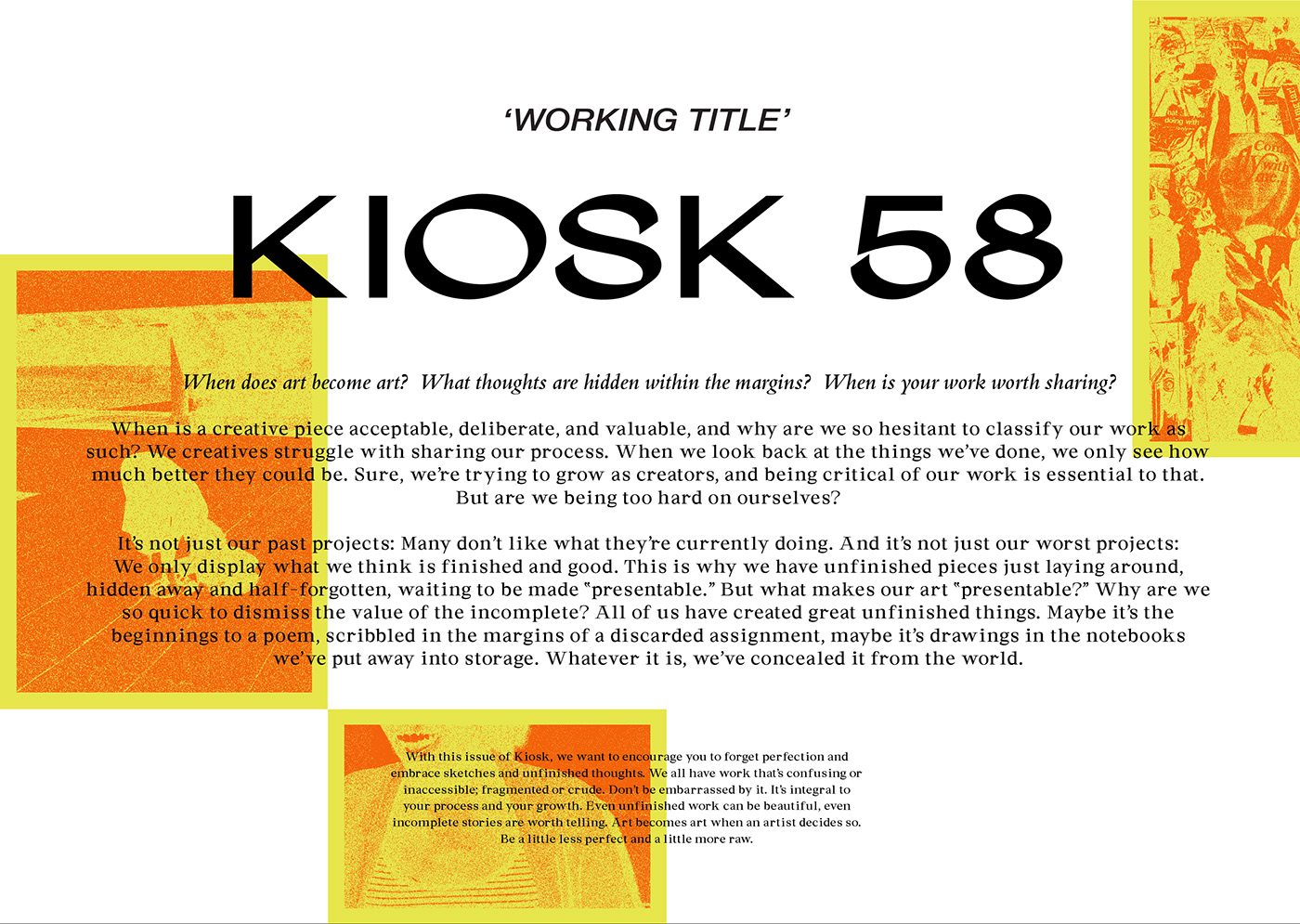 Kiosk Working Title KU Design editorial magazine university of kansas art Poetry  design