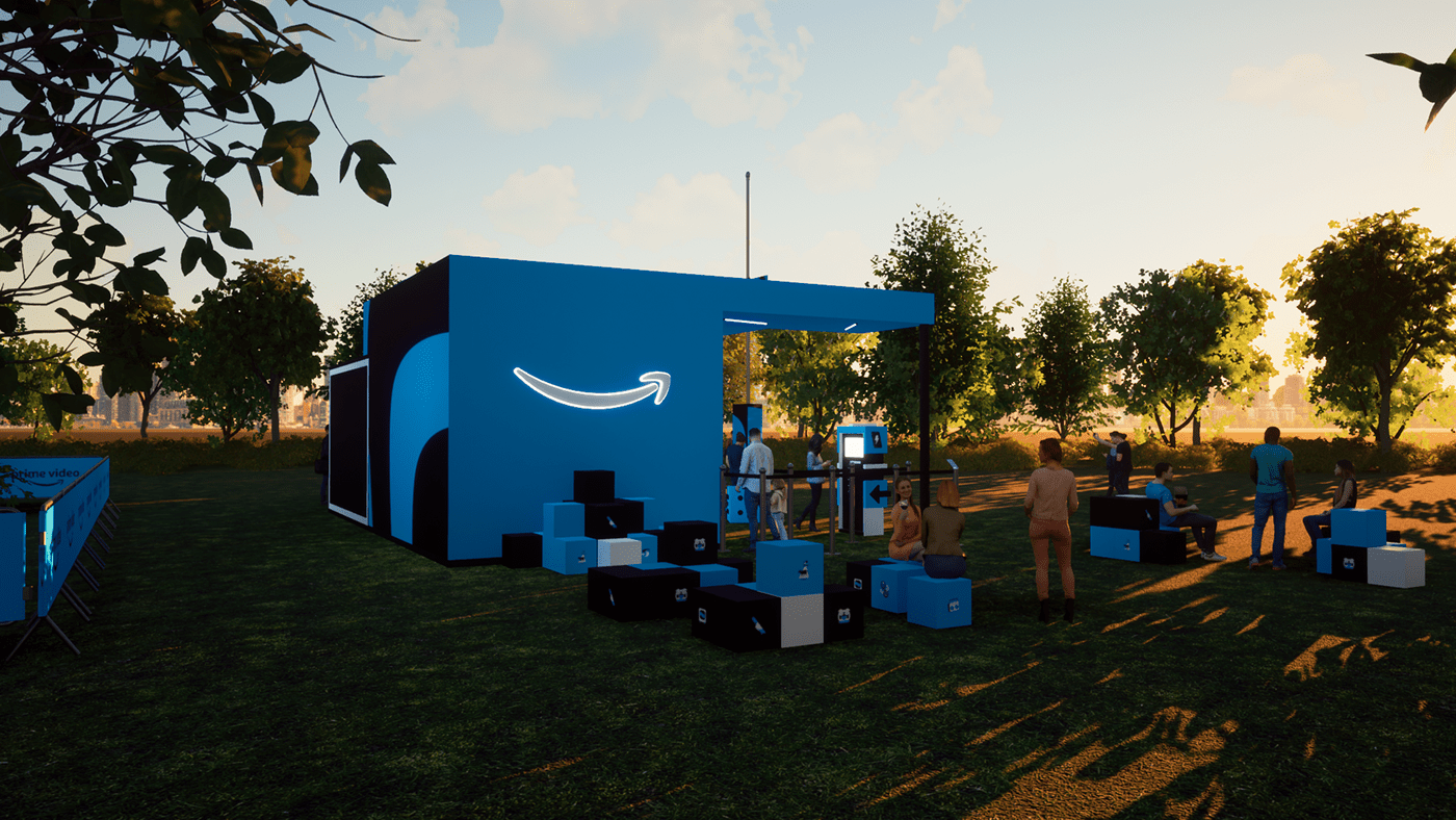 3D Amazon amazon prime architecture design Event festival modern music lounge