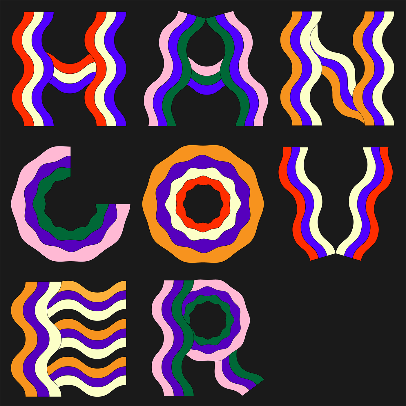 artwork colorful Digital Art  Fun ILLUSTRATION  lettering type design typography   vector