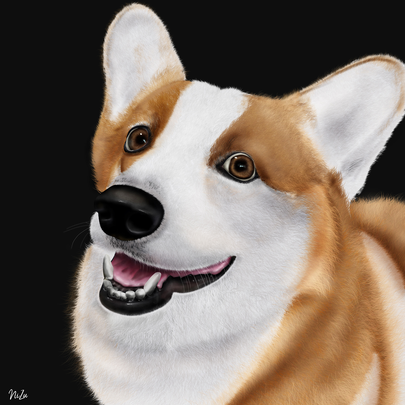 dog animal sketch Drawing  photoshop Fur Character painting   digital art