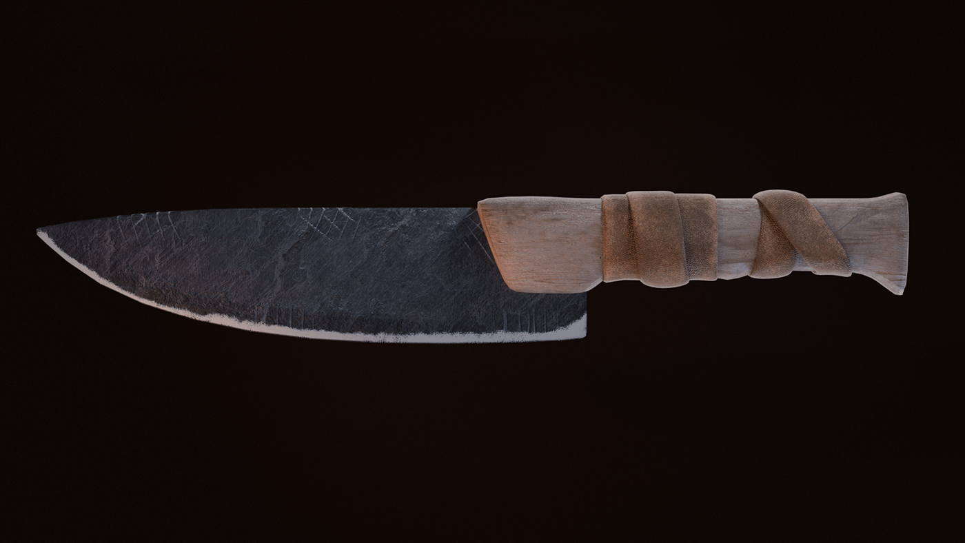 props texturing material asset knife medieval stone rust gameready medieval knife old rusty knife stone knife
