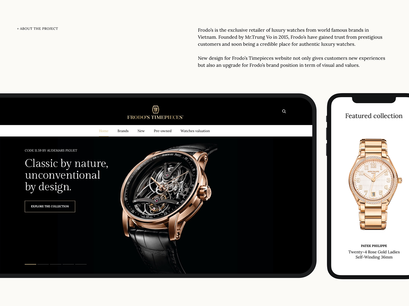 classy luxury minimal Retail ux/ui Watches Web Design  Website