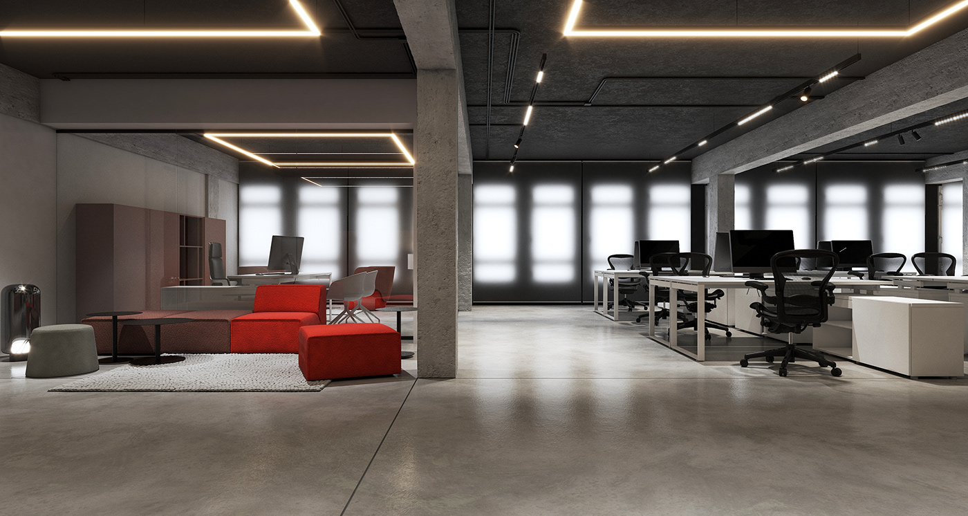 architecture Interior Office Design Render visualization vray