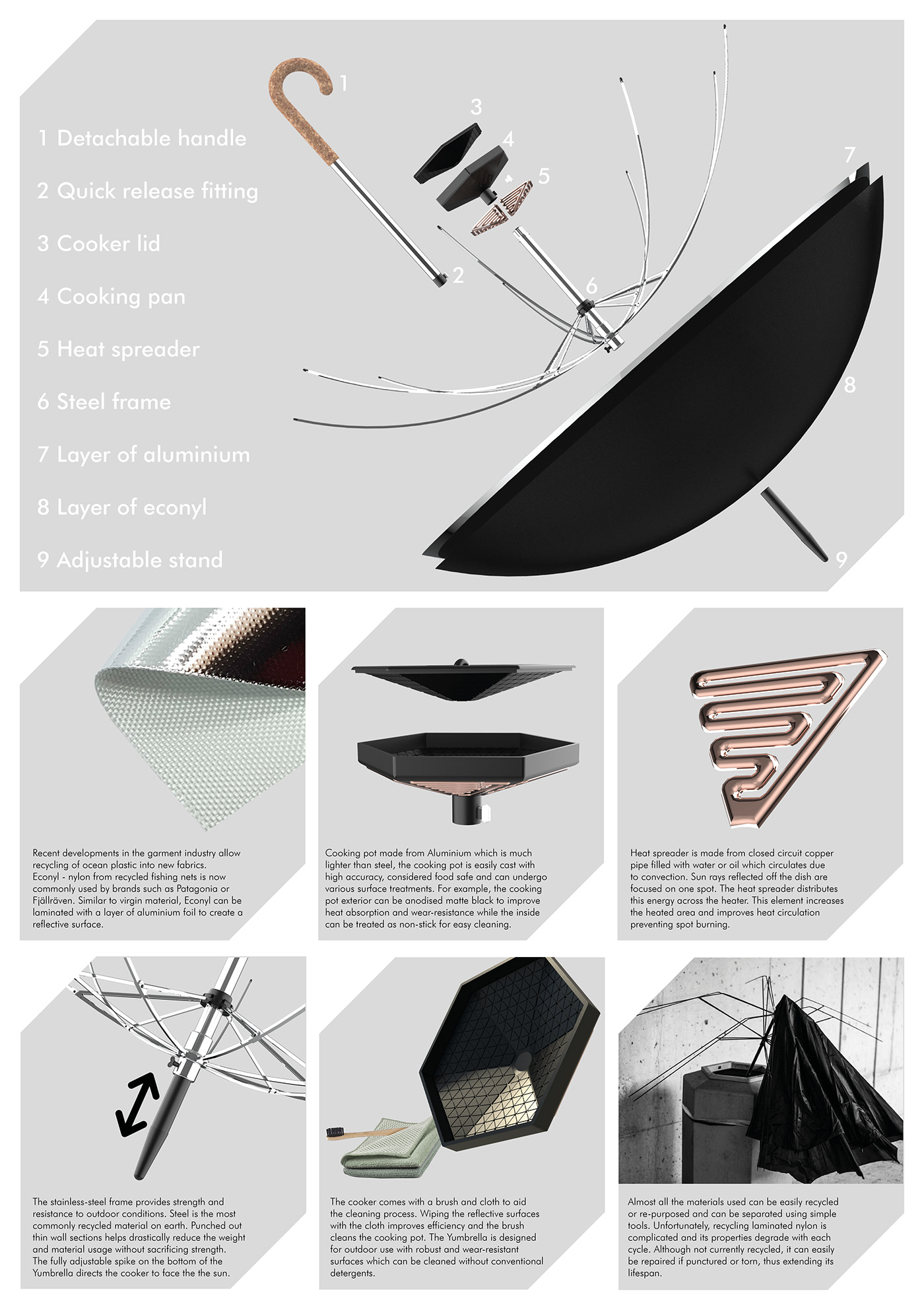 hiking outdoors rendering solar cooking Sustainability Umbrella