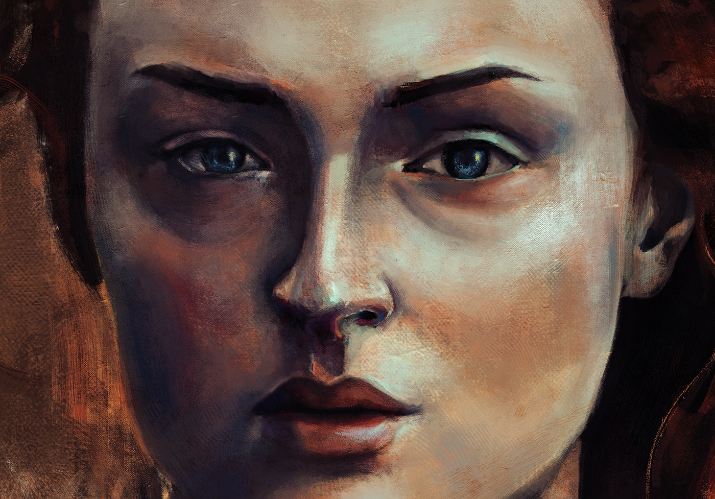 got Game of Thrones asoiaf a song of ice and fire sansa Stark portrait digital digital painting fantasy woman girl expressive Emotional