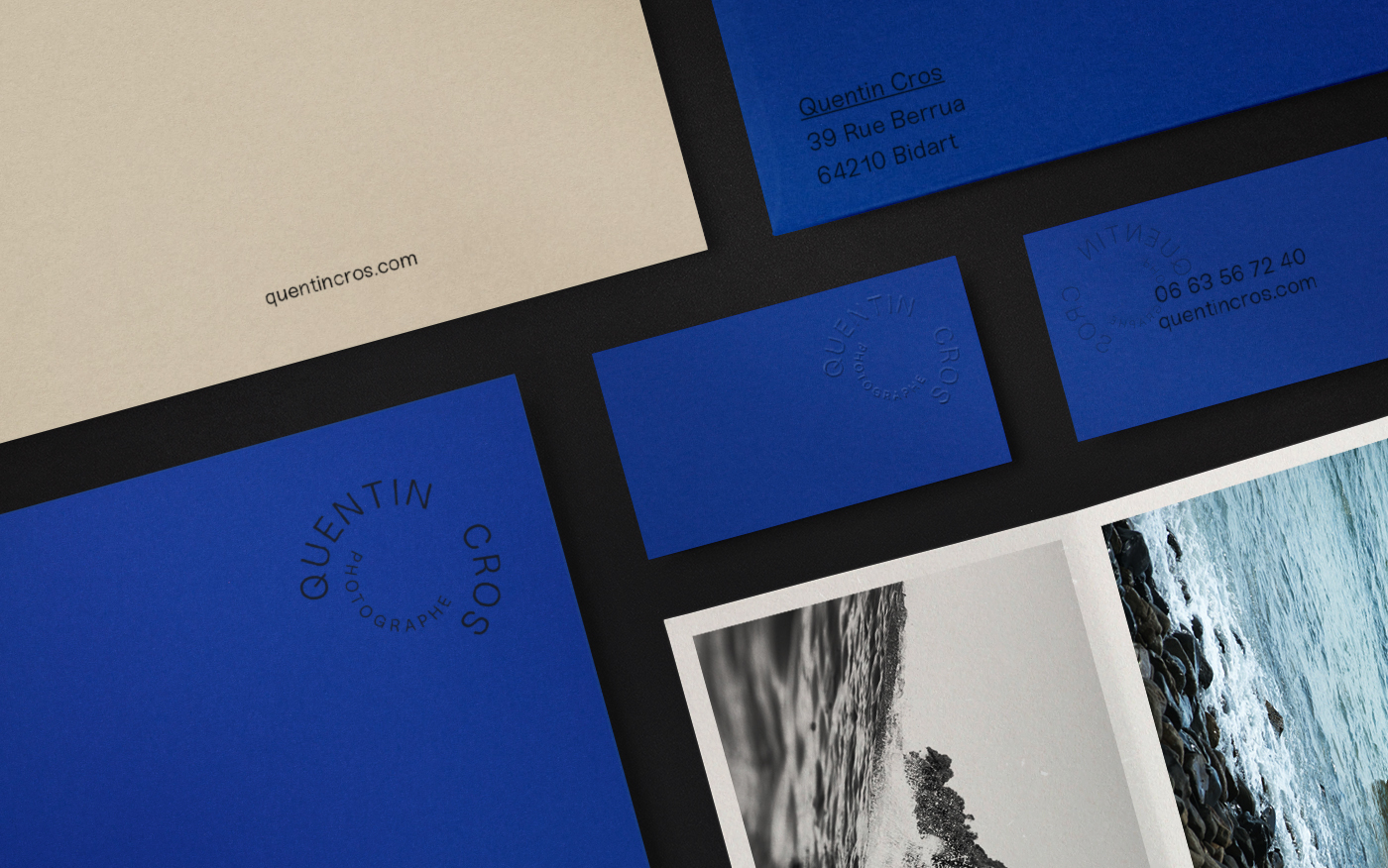 blue embossed Surf Photography  photographer identity branding 