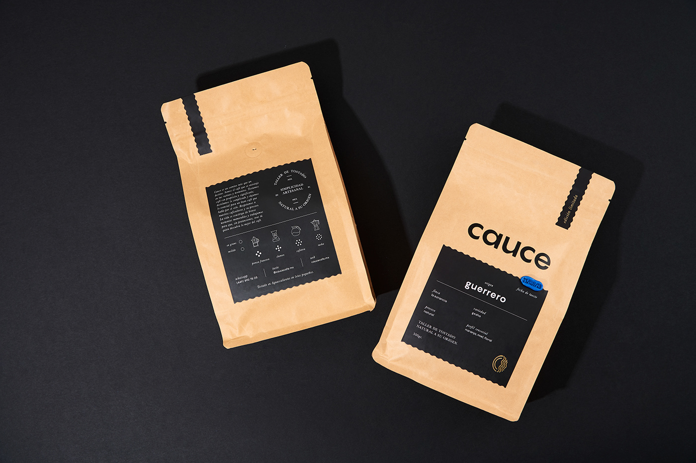 Coffee simplicity japanese Mexican roastery Packaging brand identity organic minimal wax