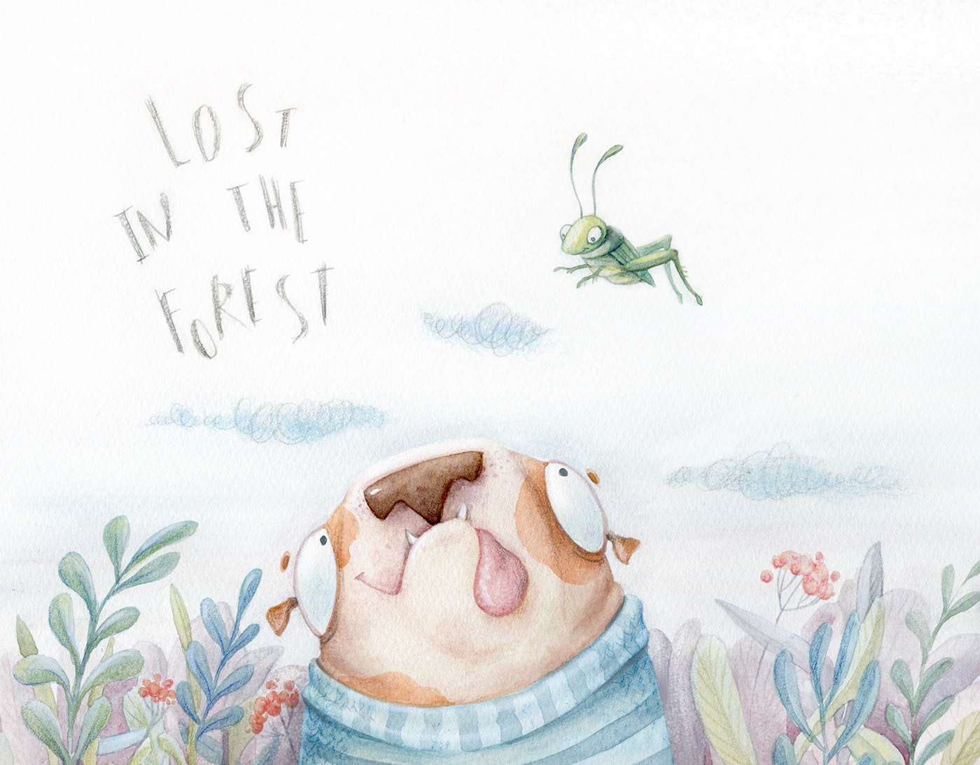 kris bez children's book krisbez illustration watercolor ILLUSTRATION  children's illustration dog forest