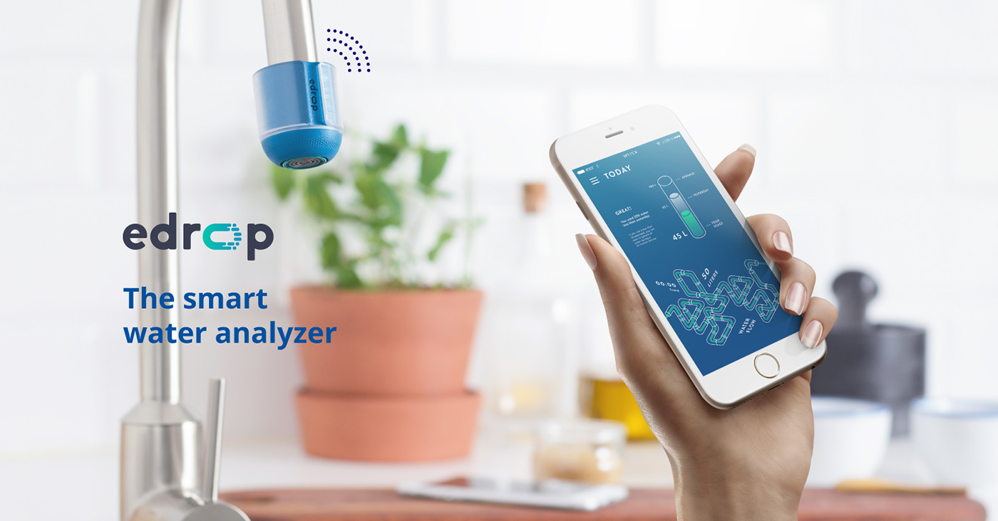 app water IoT blue smart device software branding  industrial design  ios application