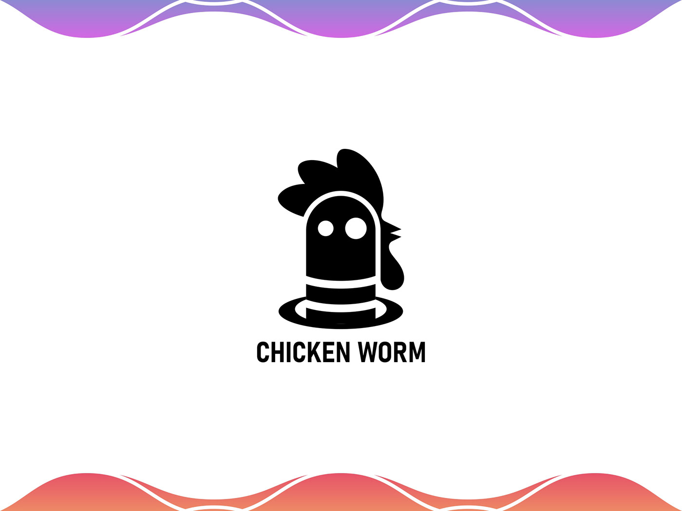 chicken worm Rooster Chick maggot animal Logo Design logo designer logo for sale zzoe iggi