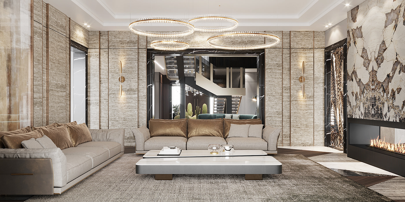3dsmax architecture CoronaRender  dining Entry interiordesign living luxury mansion stairs