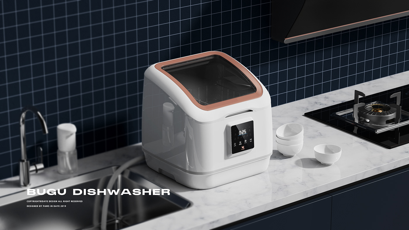 dishwasher kitchen 产品渲染 产品设计 家电 工业设计
