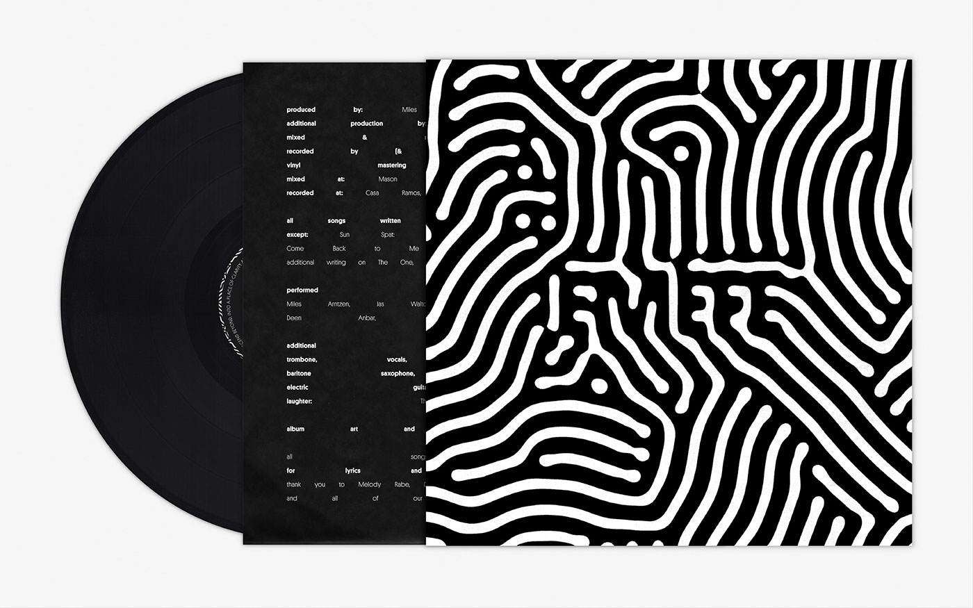 processing generative vinyl Album cd apparel shirt black and white pattern