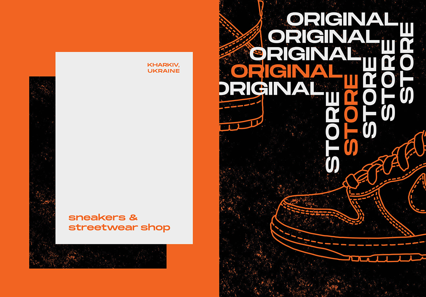 poster sneakers streetwear Nike hypebeast banner Original store typography   graphic design 