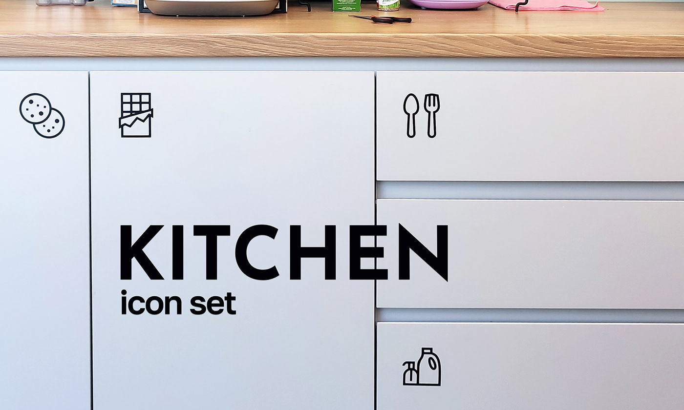kitchen icons pictogram chocolate dishes coockies vector freebies Figma set