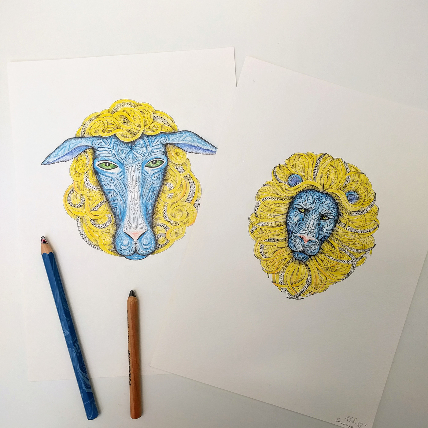 animals ink ornament horse sheep lion dbh designbyhumans